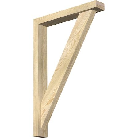 Ekena Millwork Traditional Block Rough Sawn Bracket w/ Offset Brace, Douglas Fir, 4"W x 24"D x 36"H BKT0402X24X36TRA05RDF